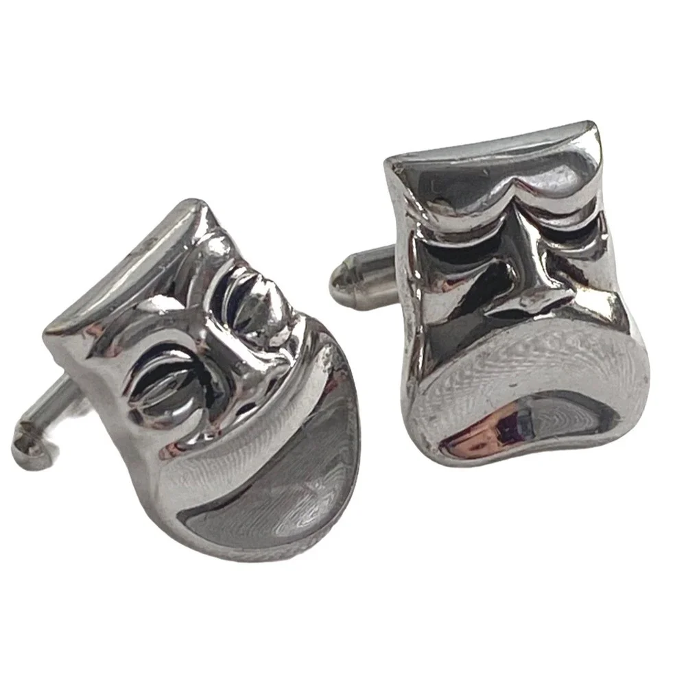 Vintage COMEDY & TRAGEDY Masks Theater Theatre Performing Arts Men's Cufflinks
